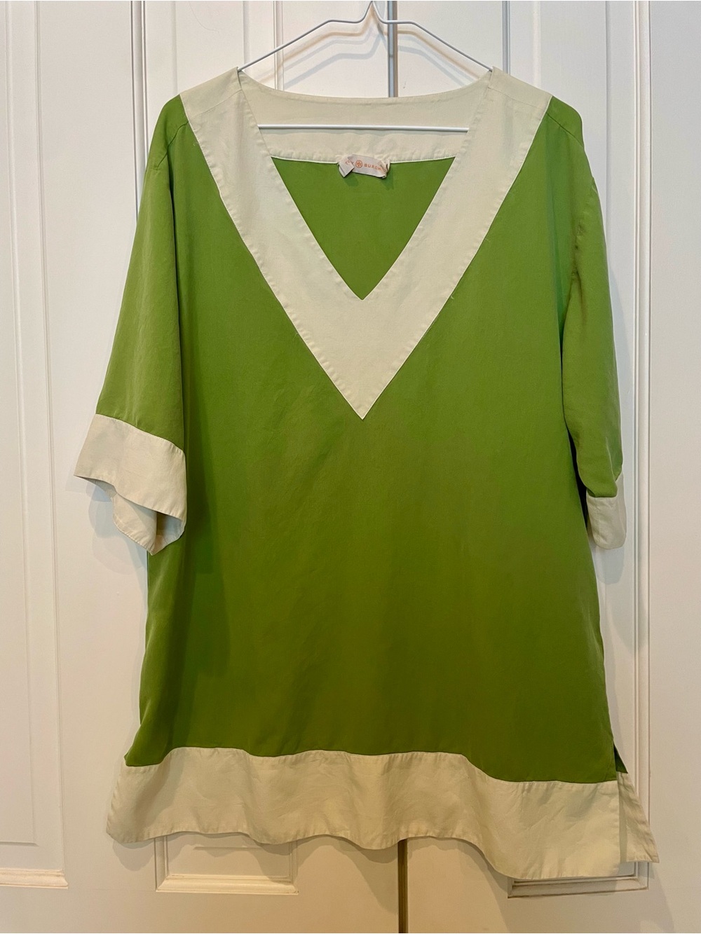 Tory Burch Green Top with Cream Trim